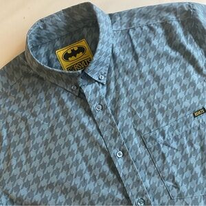 RSVLTS Batman Shirt Men M Cartoon Super Hero Skate Cali Button Down